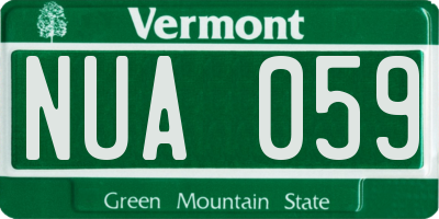 VT license plate NUA059