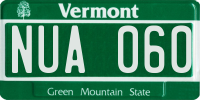VT license plate NUA060
