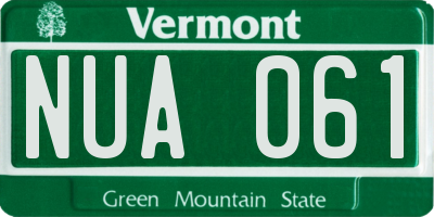 VT license plate NUA061