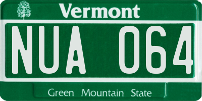 VT license plate NUA064