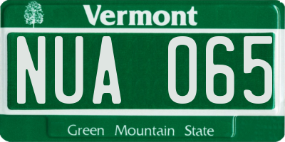 VT license plate NUA065