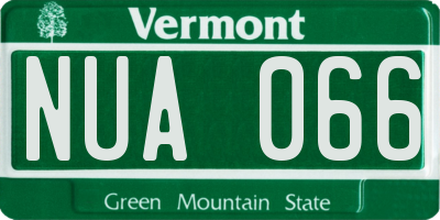 VT license plate NUA066
