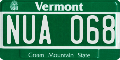 VT license plate NUA068