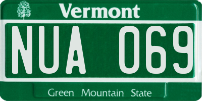 VT license plate NUA069
