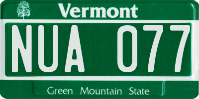 VT license plate NUA077