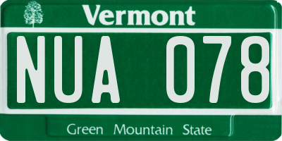 VT license plate NUA078