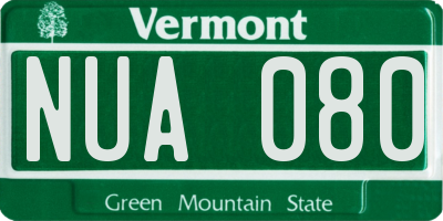 VT license plate NUA080