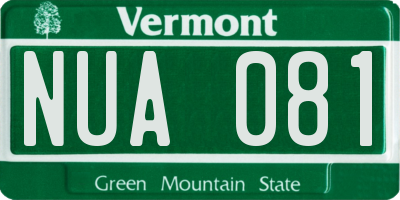 VT license plate NUA081