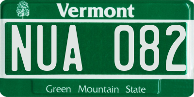 VT license plate NUA082