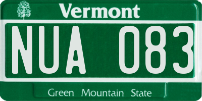 VT license plate NUA083