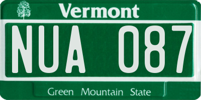 VT license plate NUA087