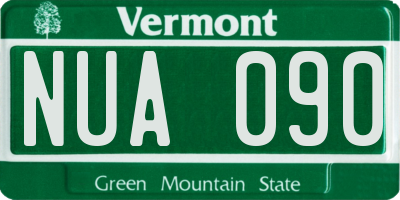 VT license plate NUA090