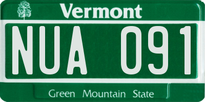 VT license plate NUA091