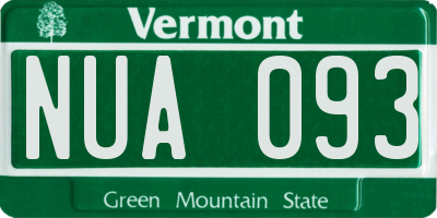 VT license plate NUA093