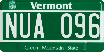 VT license plate NUA096