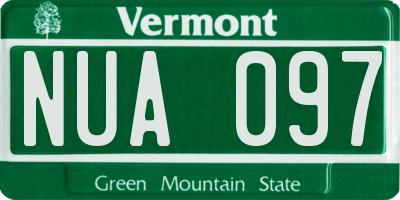 VT license plate NUA097