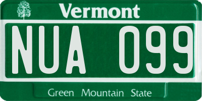 VT license plate NUA099