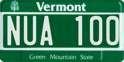 VT license plate NUA100