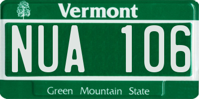 VT license plate NUA106