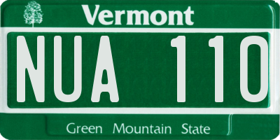 VT license plate NUA110