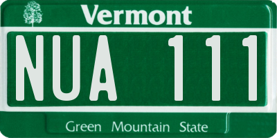 VT license plate NUA111