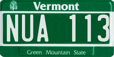 VT license plate NUA113