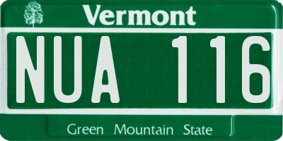 VT license plate NUA116