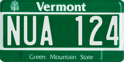 VT license plate NUA124