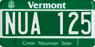 VT license plate NUA125