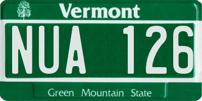 VT license plate NUA126
