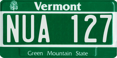 VT license plate NUA127