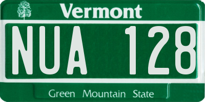 VT license plate NUA128