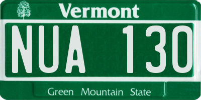 VT license plate NUA130