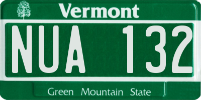VT license plate NUA132