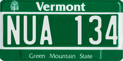 VT license plate NUA134
