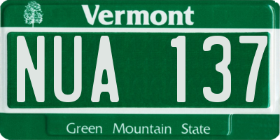 VT license plate NUA137