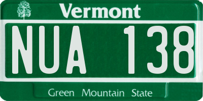 VT license plate NUA138