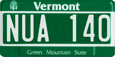 VT license plate NUA140