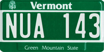 VT license plate NUA143