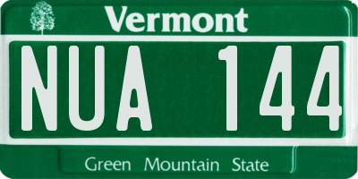VT license plate NUA144