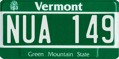 VT license plate NUA149
