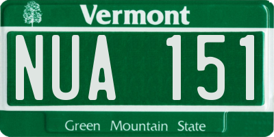VT license plate NUA151