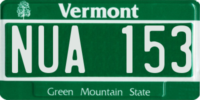 VT license plate NUA153