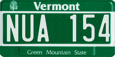 VT license plate NUA154