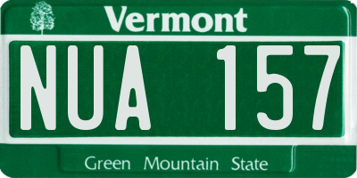 VT license plate NUA157
