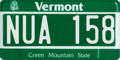 VT license plate NUA158