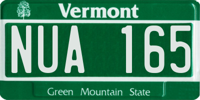 VT license plate NUA165