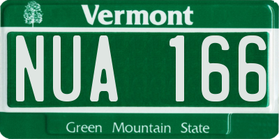 VT license plate NUA166