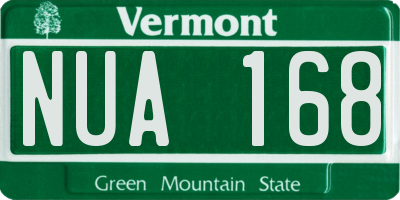 VT license plate NUA168