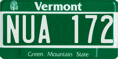 VT license plate NUA172